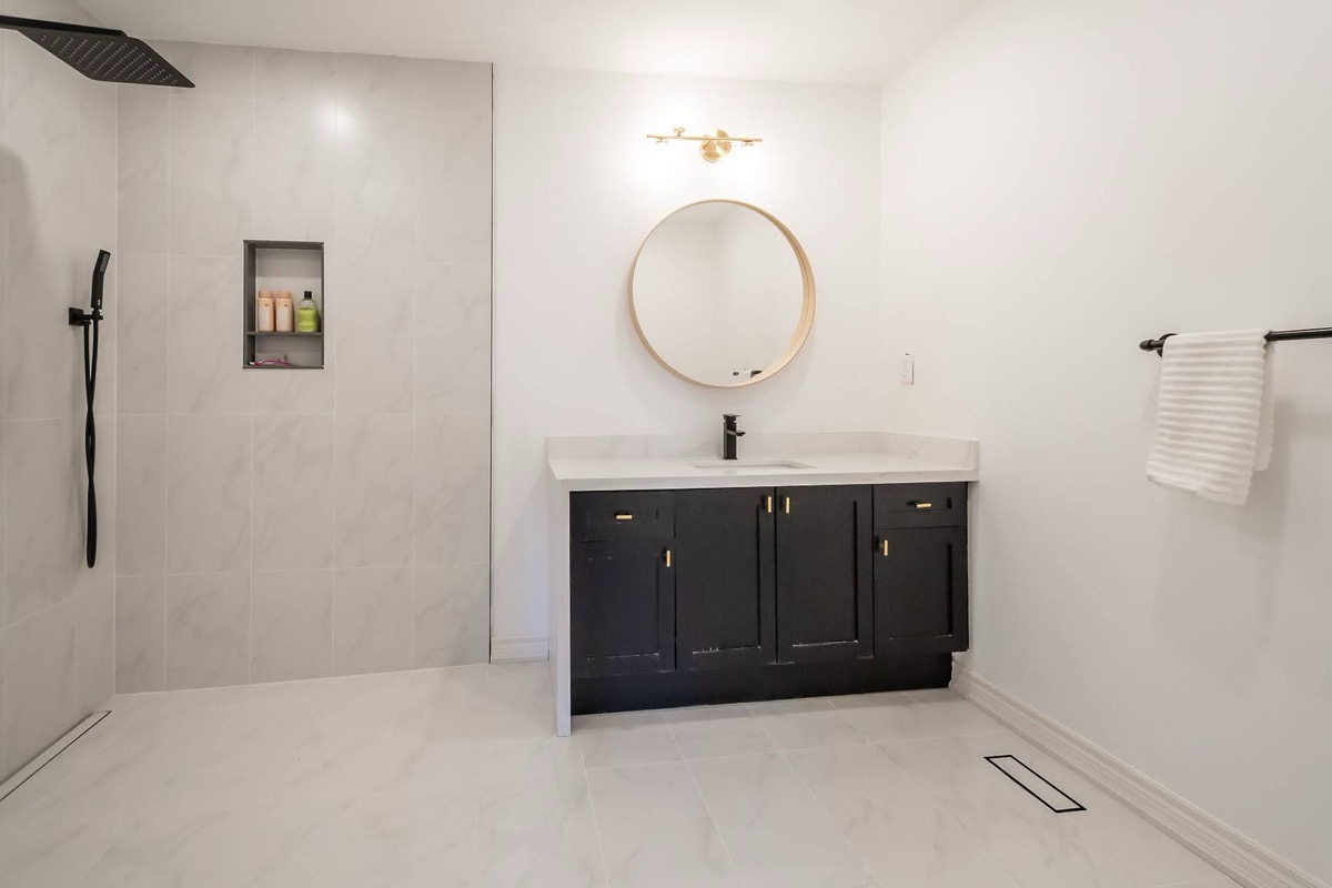 Luxury bathroom remodel with premium tile in Hamilton